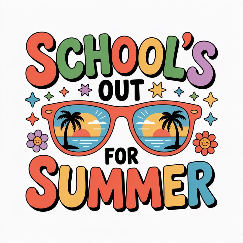 Colorful School's Out Summer Design