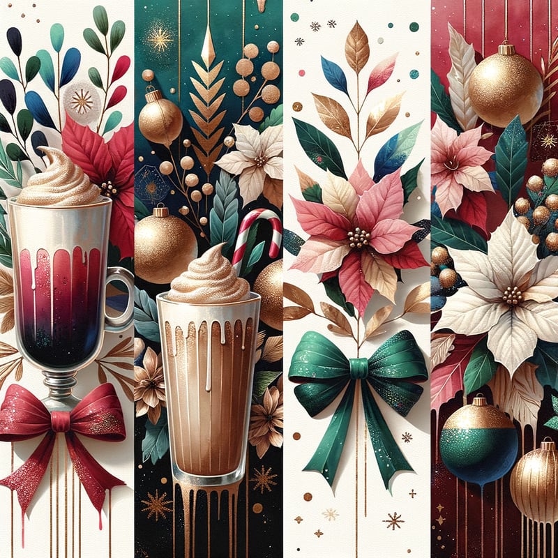 Modern Holiday Watercolor Collage