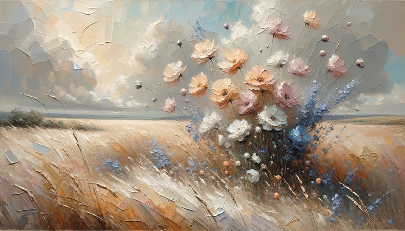 Radiant Pastoral Wildflower Landscape