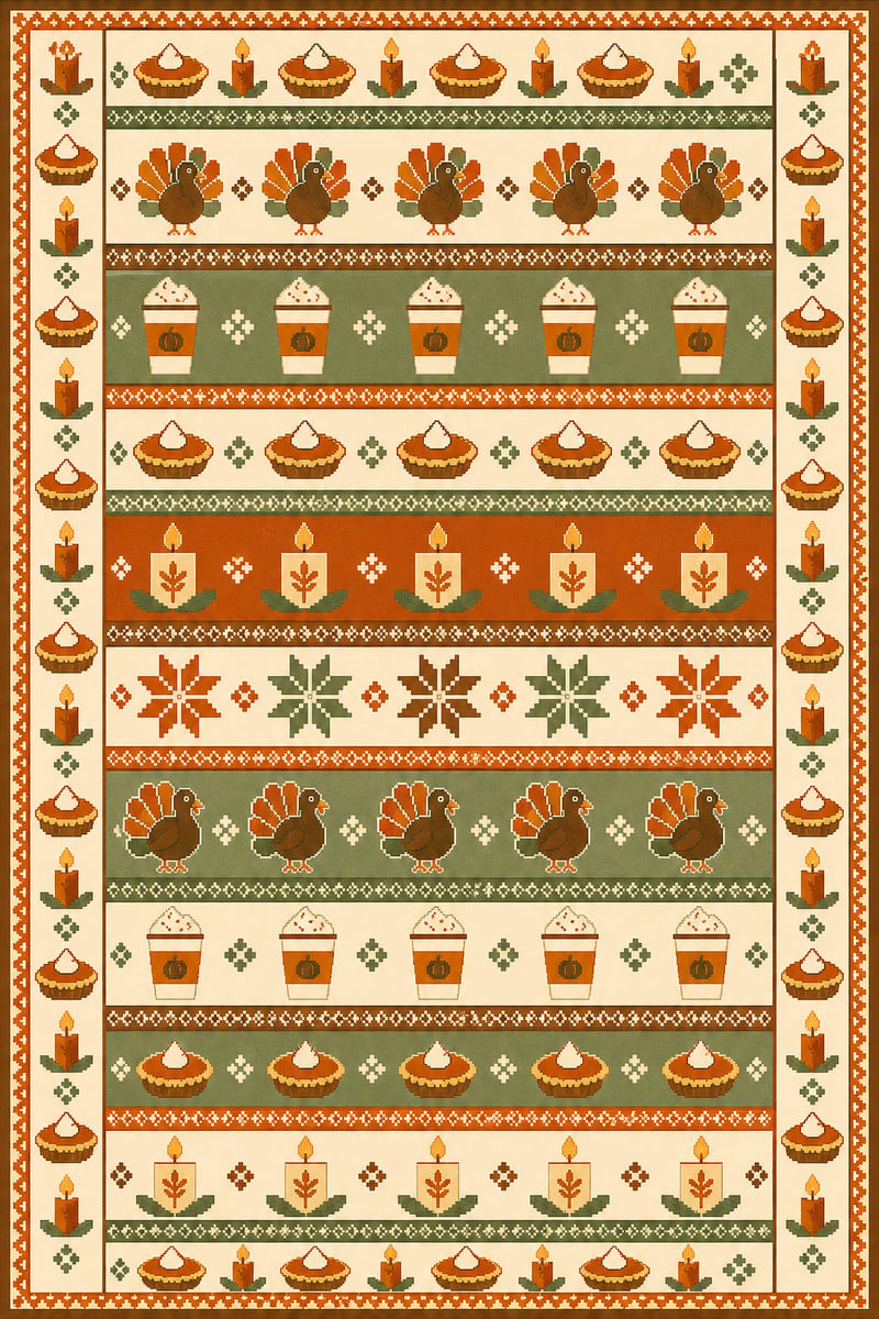Thanksgiving Fair Isle Striped Pattern