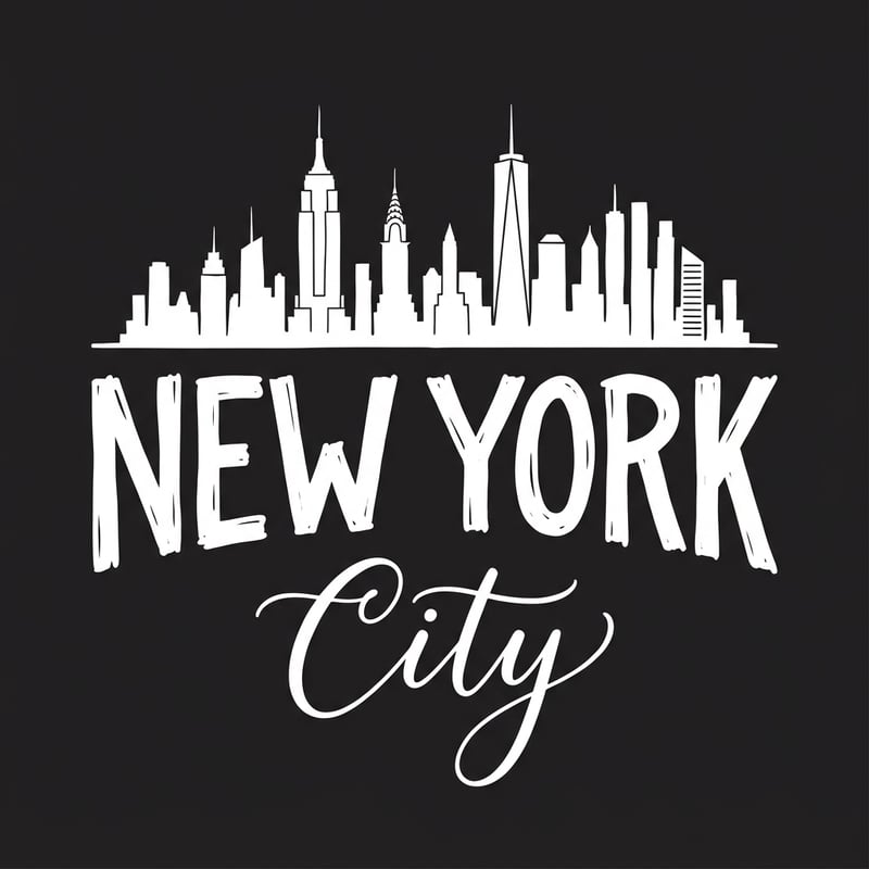 NYC Skyline with Text Design