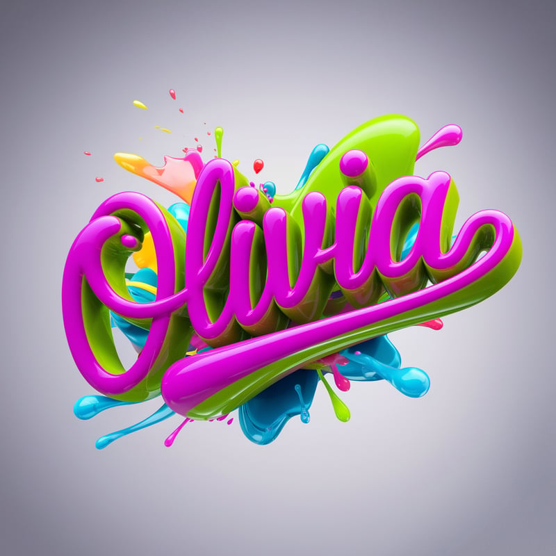 Elegant 3D Render of 'Olivia'