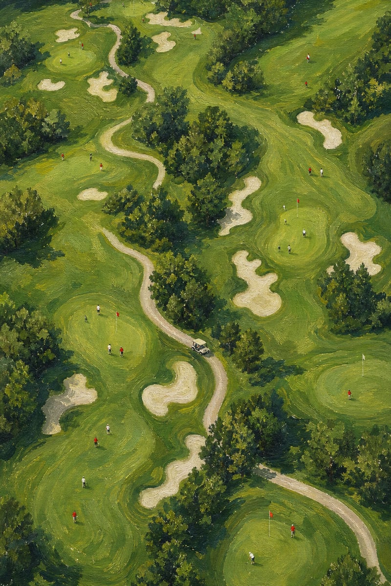 Aerial View of Painted Golf Course