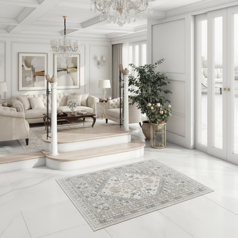 Close-Up Luxury Rectangle Rug Design