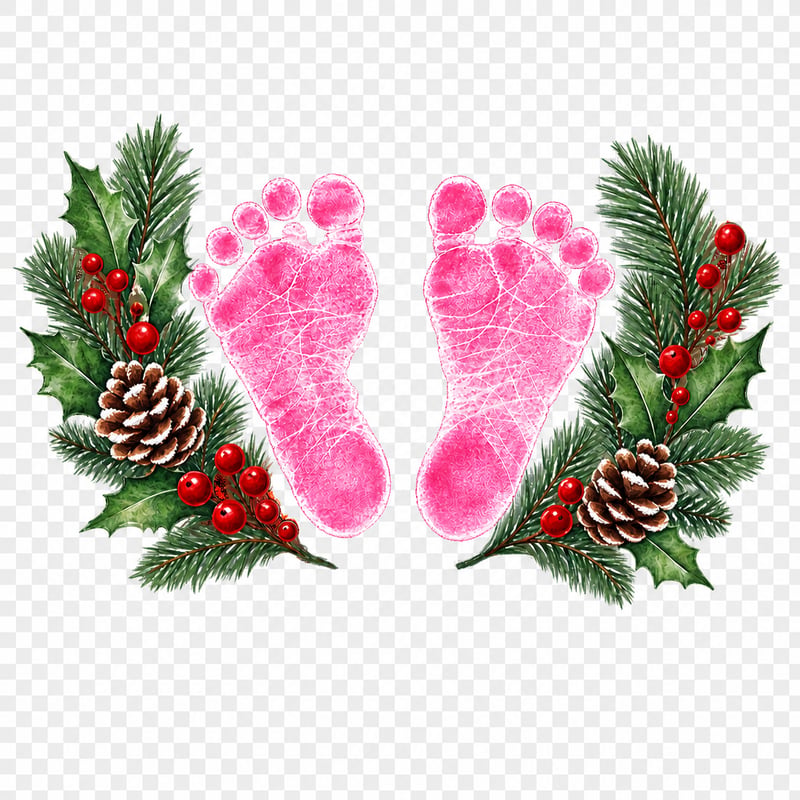 Pink Footprints, Transparent Background