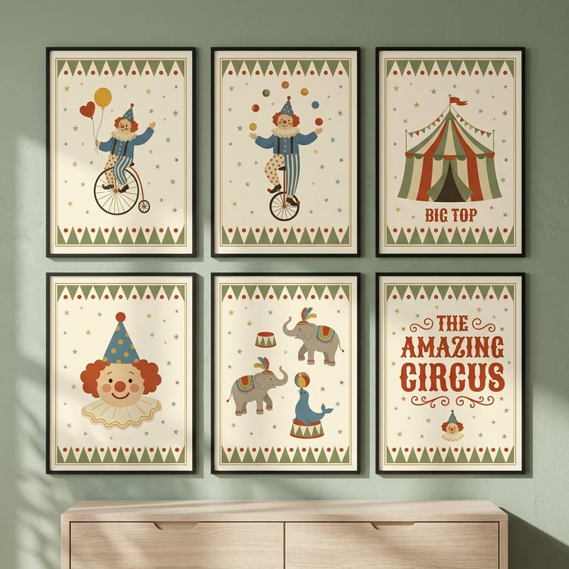 Circus Clown Room Decor Art