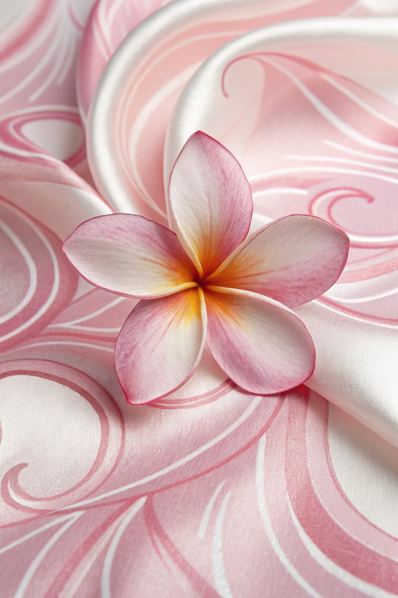 Stylized Pink Plumeria Flower