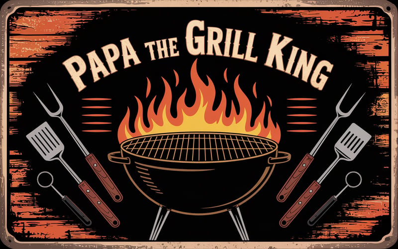Retro BBQ Grill King Wrap Design