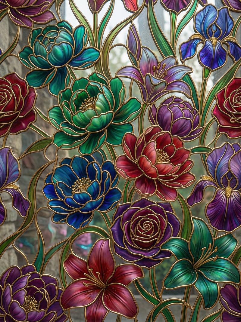 3D Stained Glass Botanical Art