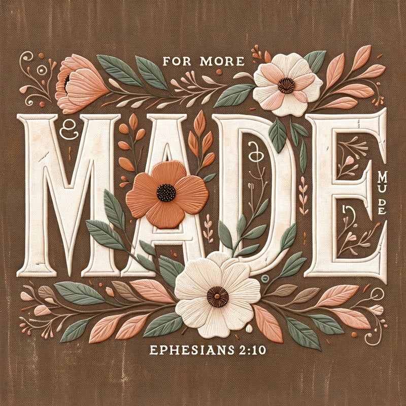 Floral Christian Design with Ephesians Quote