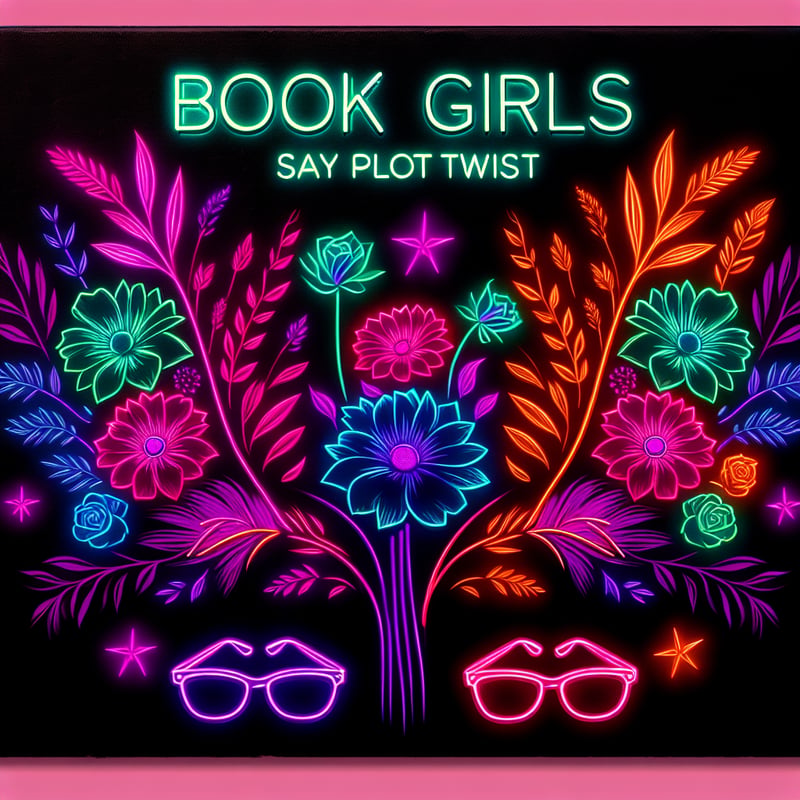 Neon Floral Explosion with Bold Text