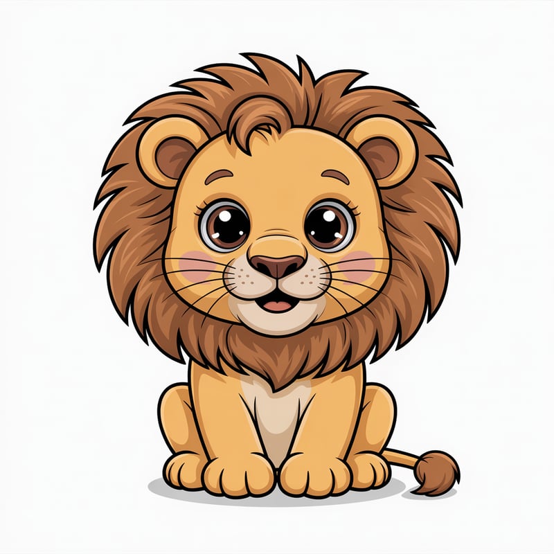 Cute Animated Nursery Lion Art