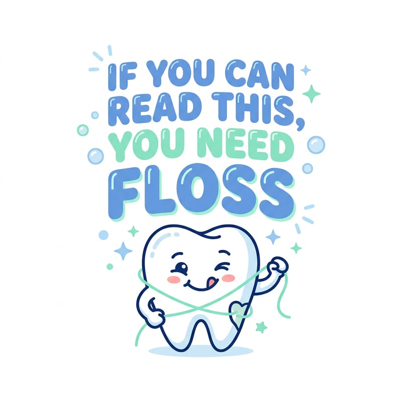 Playful Dental Flossing Illustration