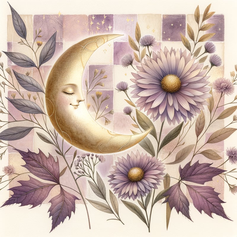 Watercolor Crescent Moon Illustration