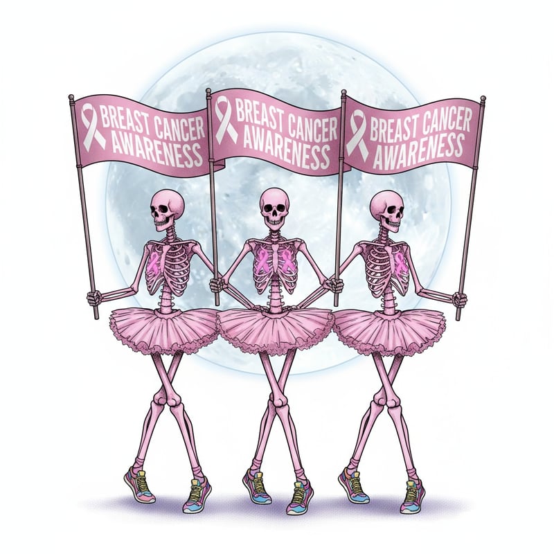Skeleton Women in Pink Tutus