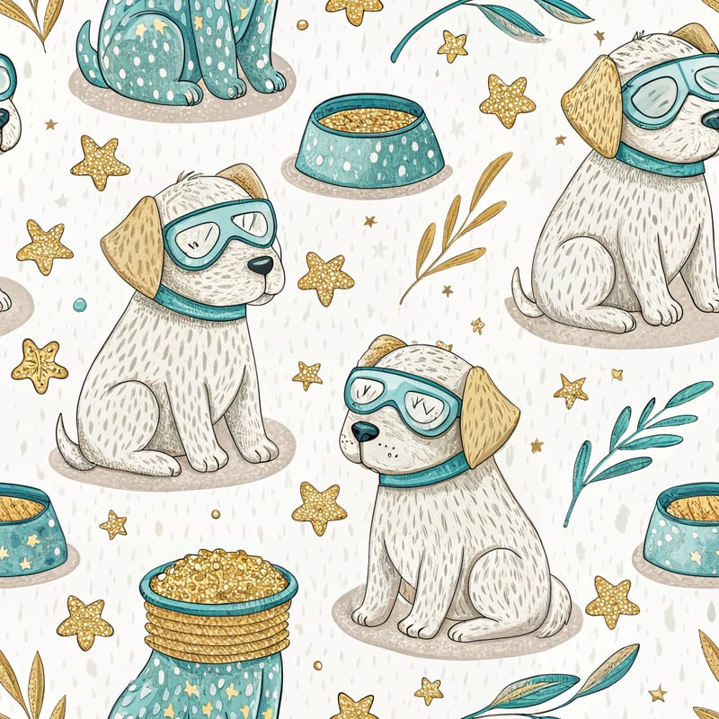 Stylized Support Pups Seamless Design