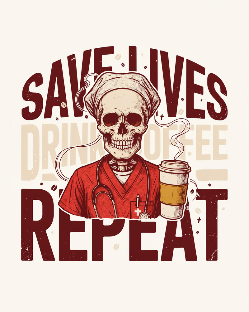 Save Lives Drink Coffee Design