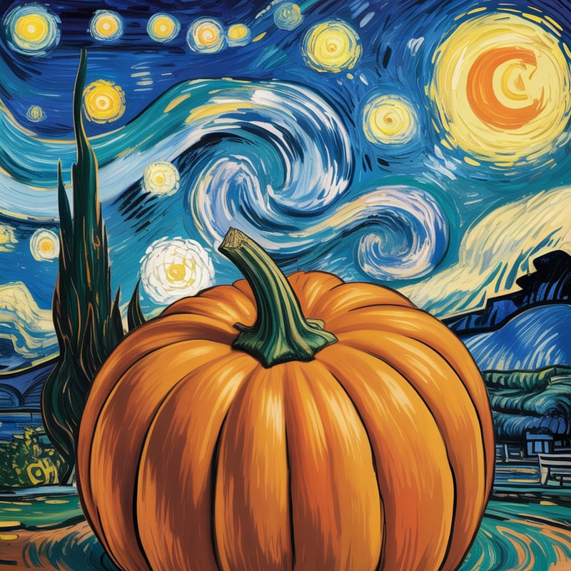 Van Gogh Style Starry Night Pumpkin