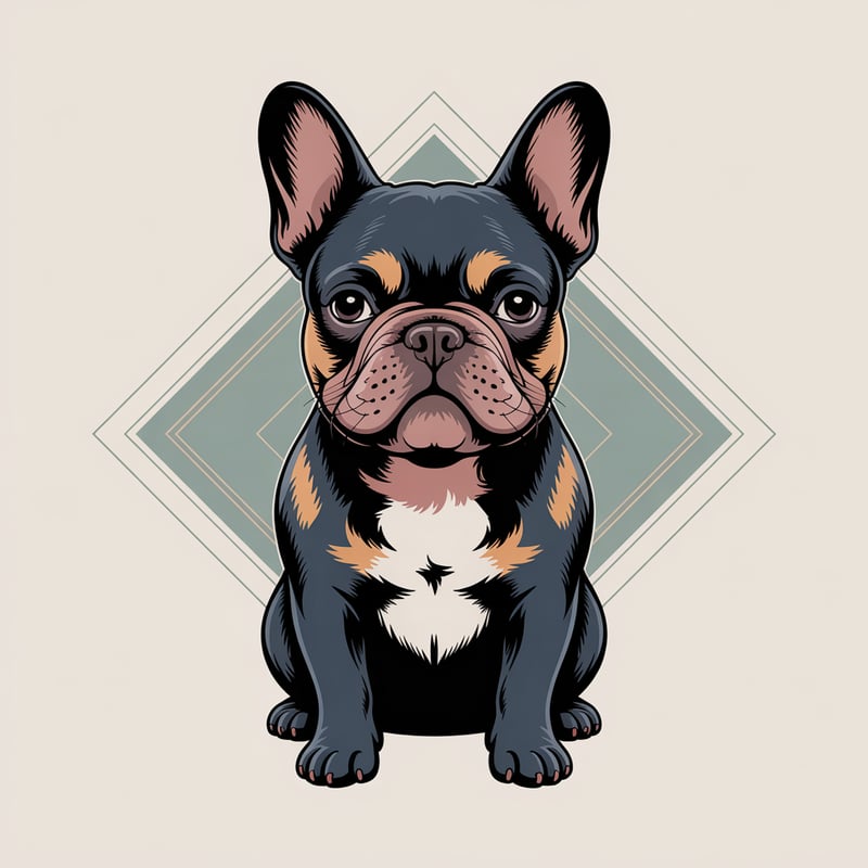 Stylized French Bulldog Illustration
