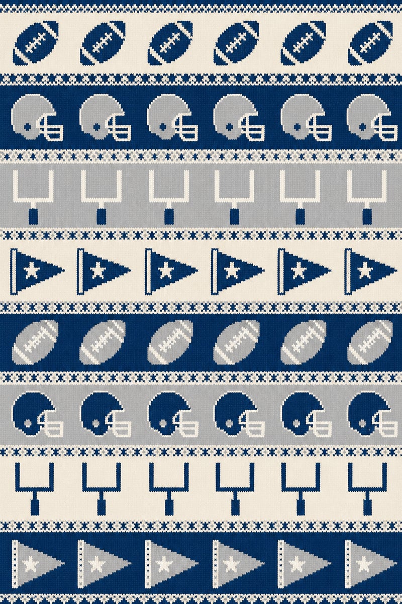 Fair-Isle Football Motif Pattern