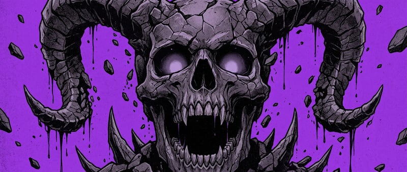 Demonic Skull with Jagged Horns