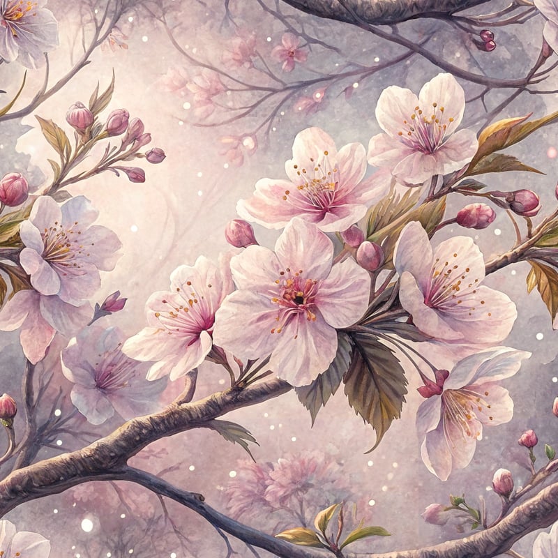 Seamless Cherry Blossom Pattern