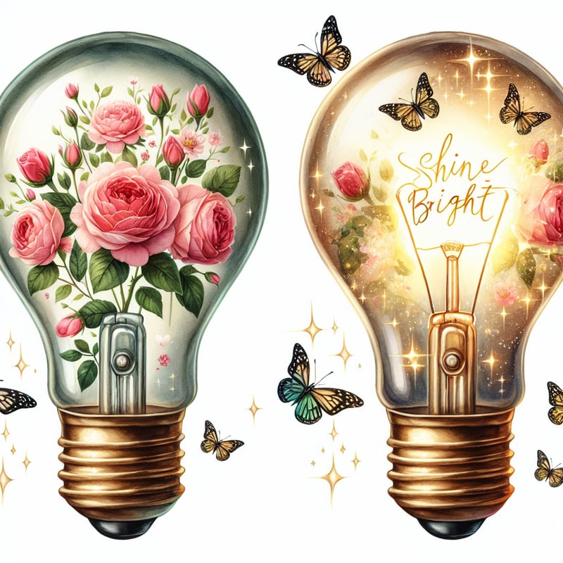 Glowing Vintage Lightbulb Illustration