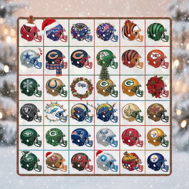 Festive NFL Helmets Montage