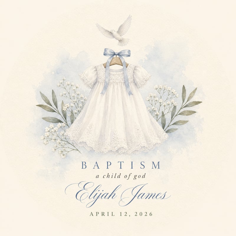 Baptism Watercolor Ornament