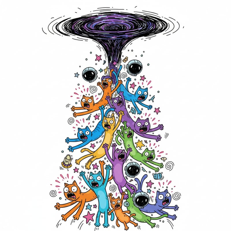 Chaotic Space Cats Near Black Hole
