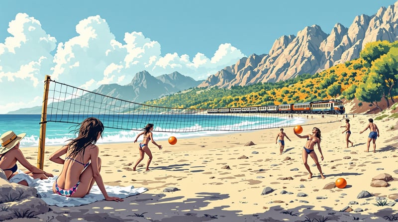 Funny Beach Volleyball Comic in Mallorca