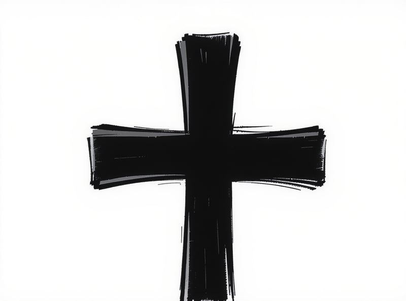 Modern Black Cross Vector