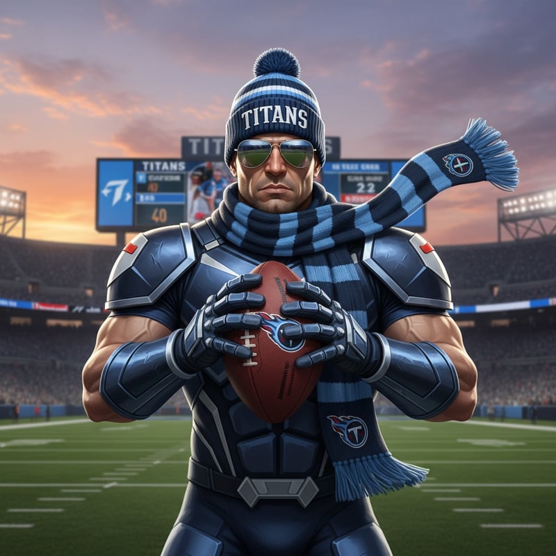 Titan Warrior in Navy Football Gear