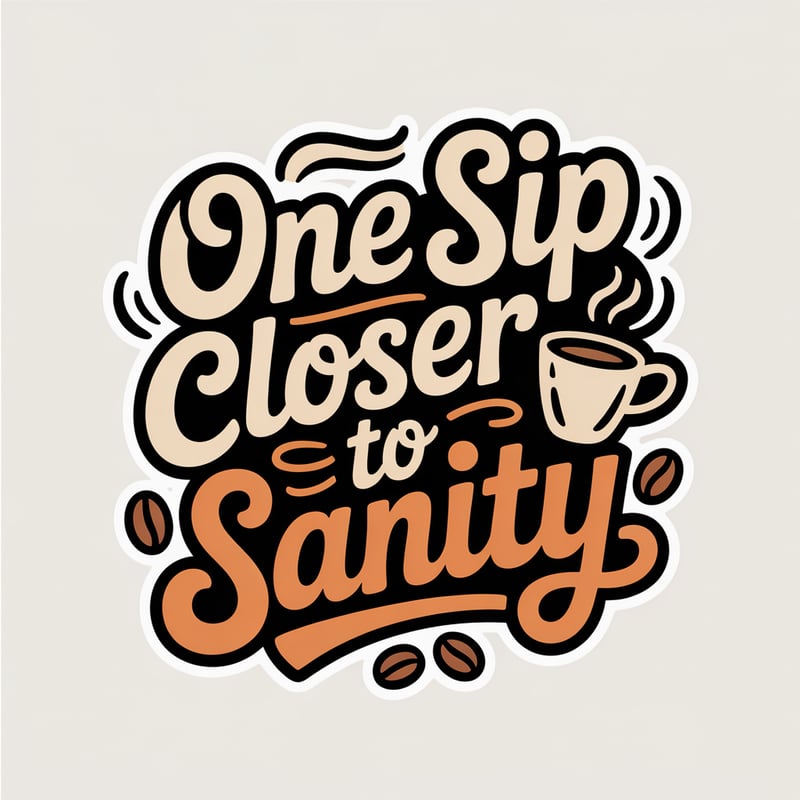 One Sip Closer to Sanity Sticker