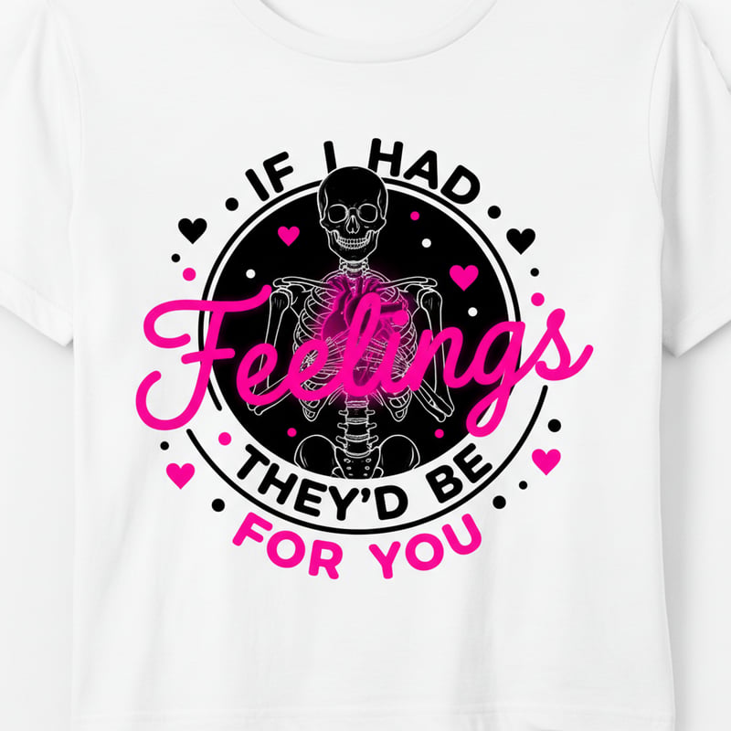 Skeleton Holding Hot Pink Heart Emblem