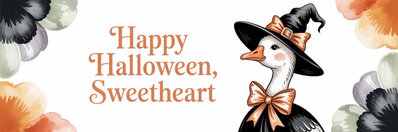 Coquette Halloween Goose Clipart