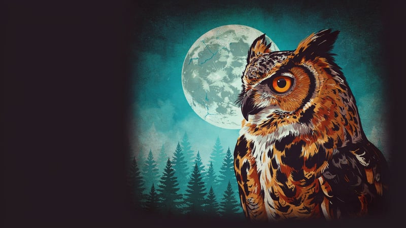 Detailed Great Horned Owl Illustration