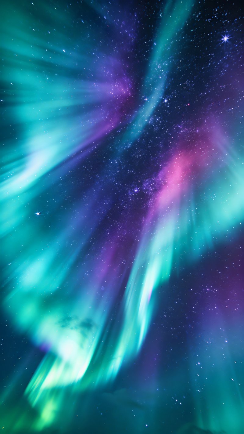 Ultra-Realistic Teal Aurora Skyscape