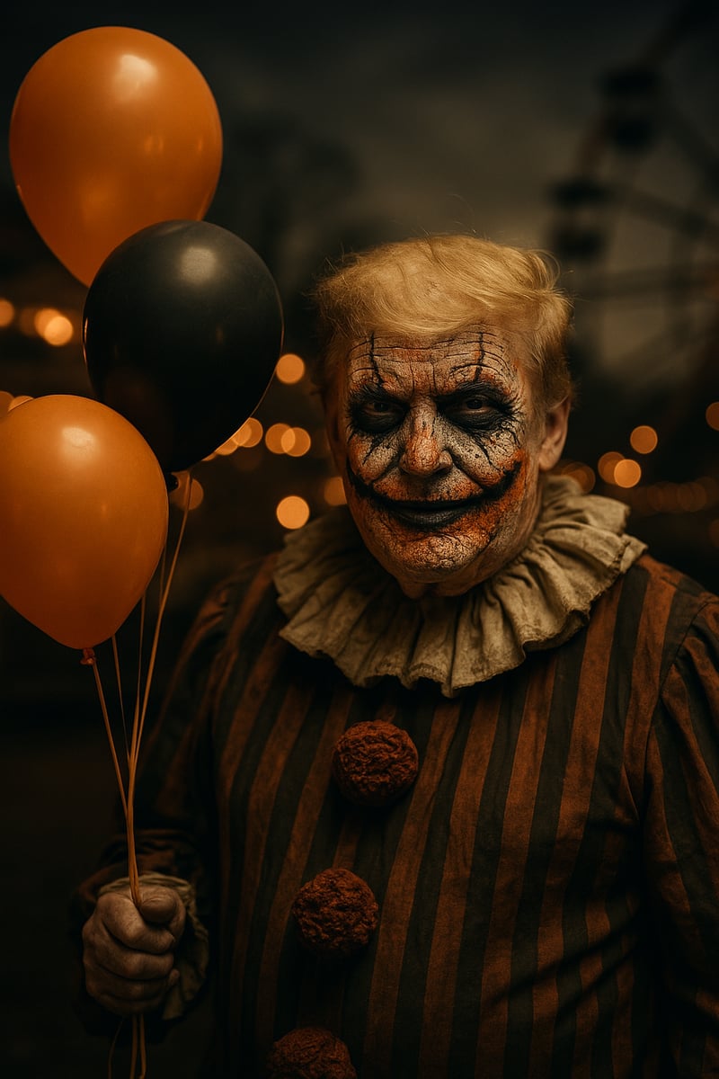 Creepy Clown Trump Halloween Photo