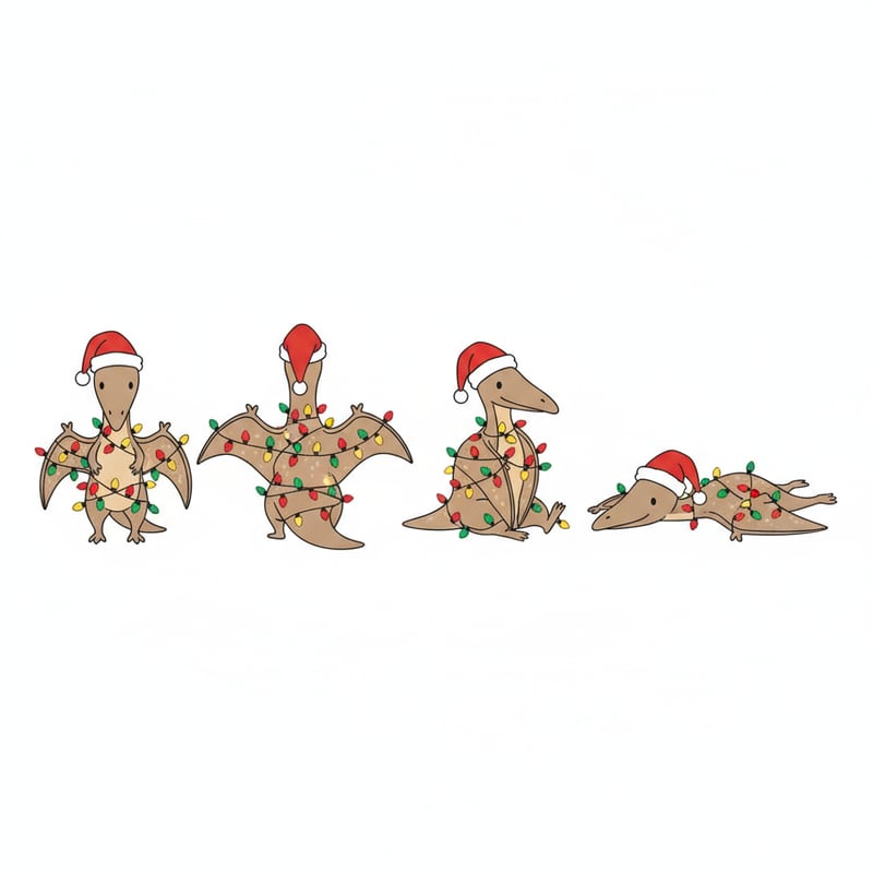 Pterodactyls with Christmas Lights