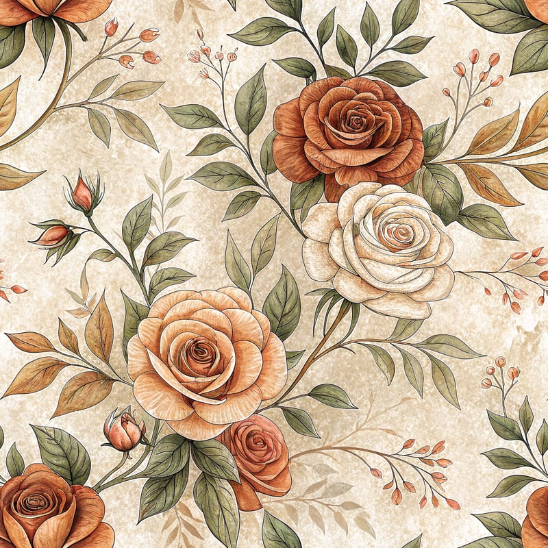 Soft Gothic Boho Rose Pattern