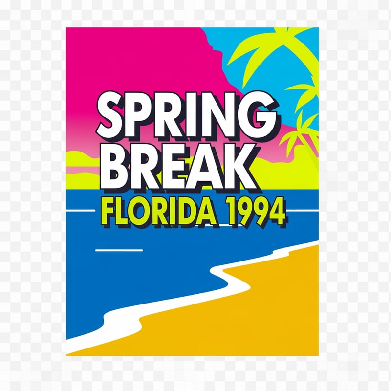 Mid-1990s Spring Break Florida Poster