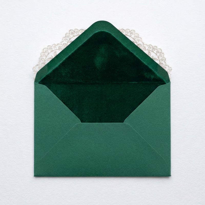 Emerald Green Lace Envelope
