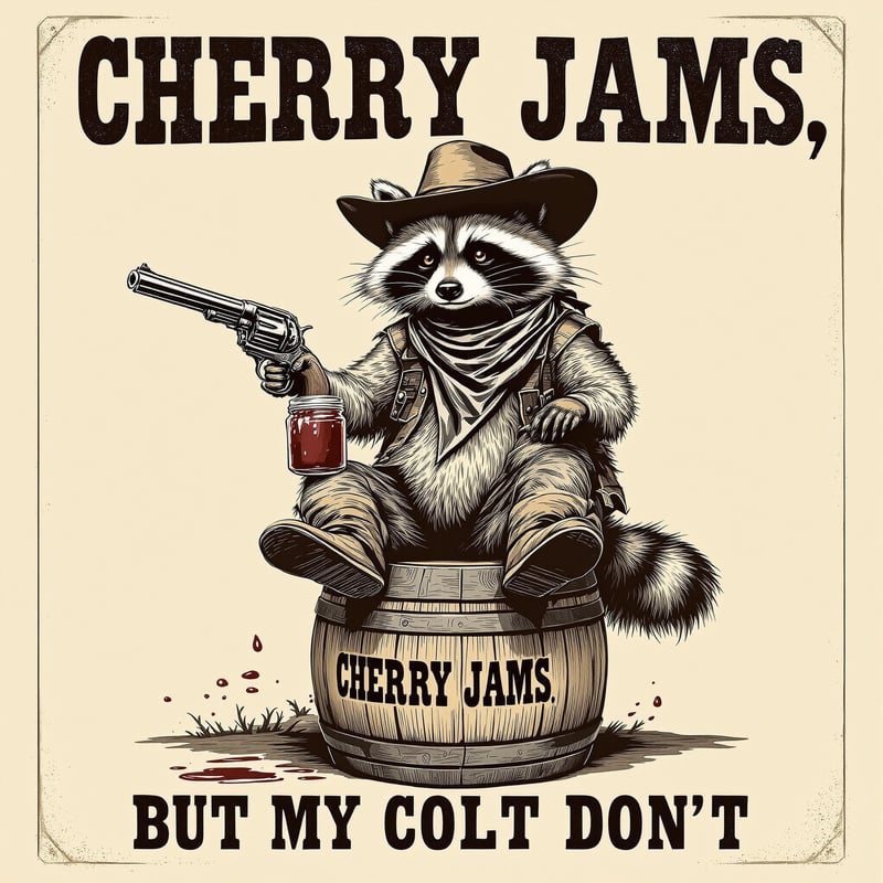 Wild West Raccoon Cowboy Illustration