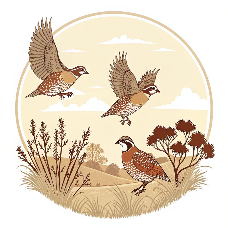 Bobwhite Quail Vector T-Shirt Graphic