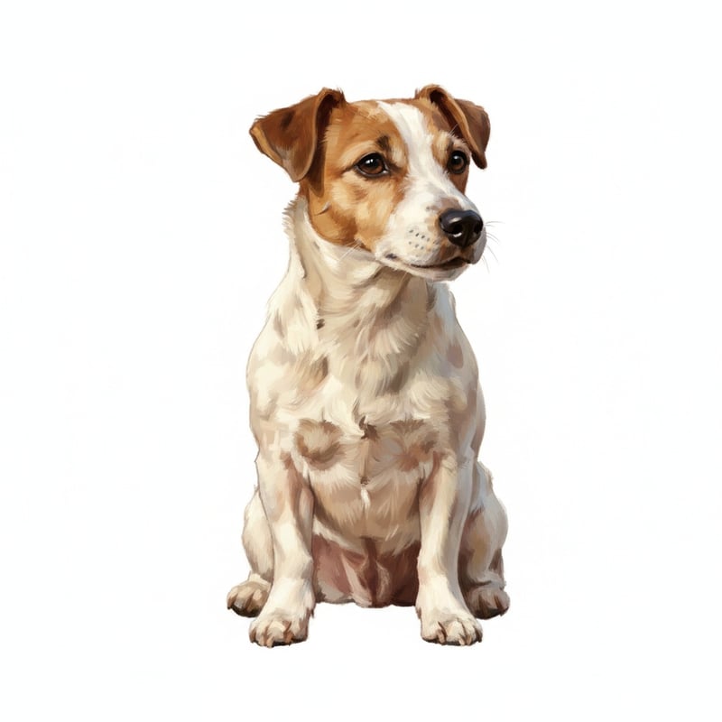 Realistic Jack Russell Acrylic Illustration