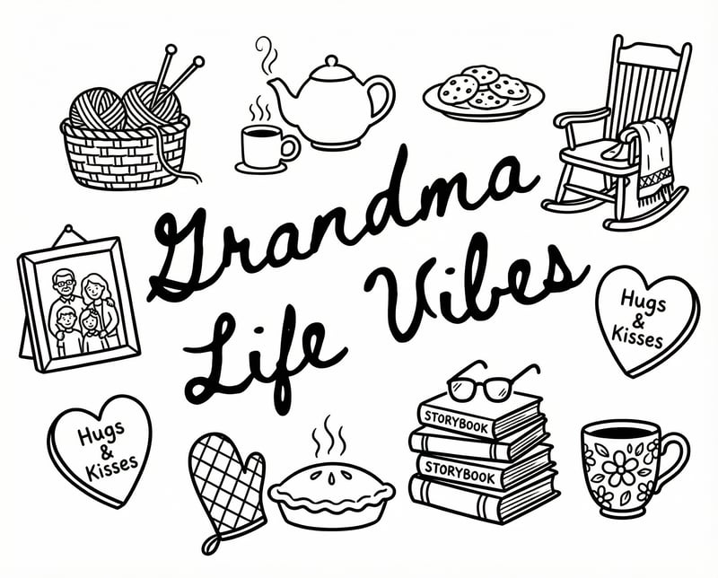 Grandma Life Vibes Handwritten Design
