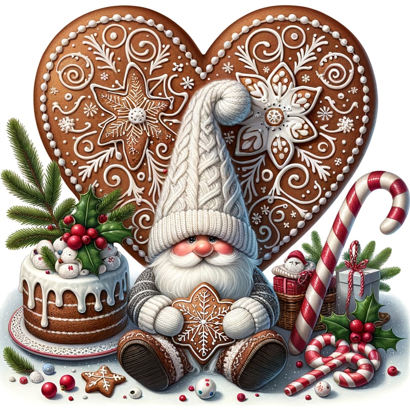 Whimsical Christmas Gnome Illustration