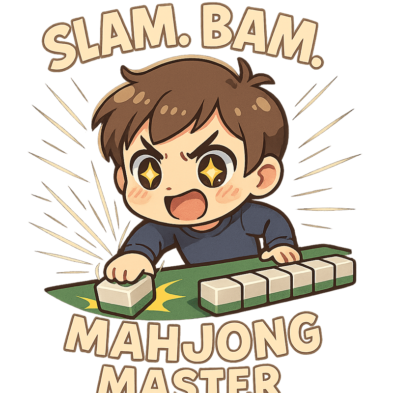Chibi Mahjong Player T-Shirt Design