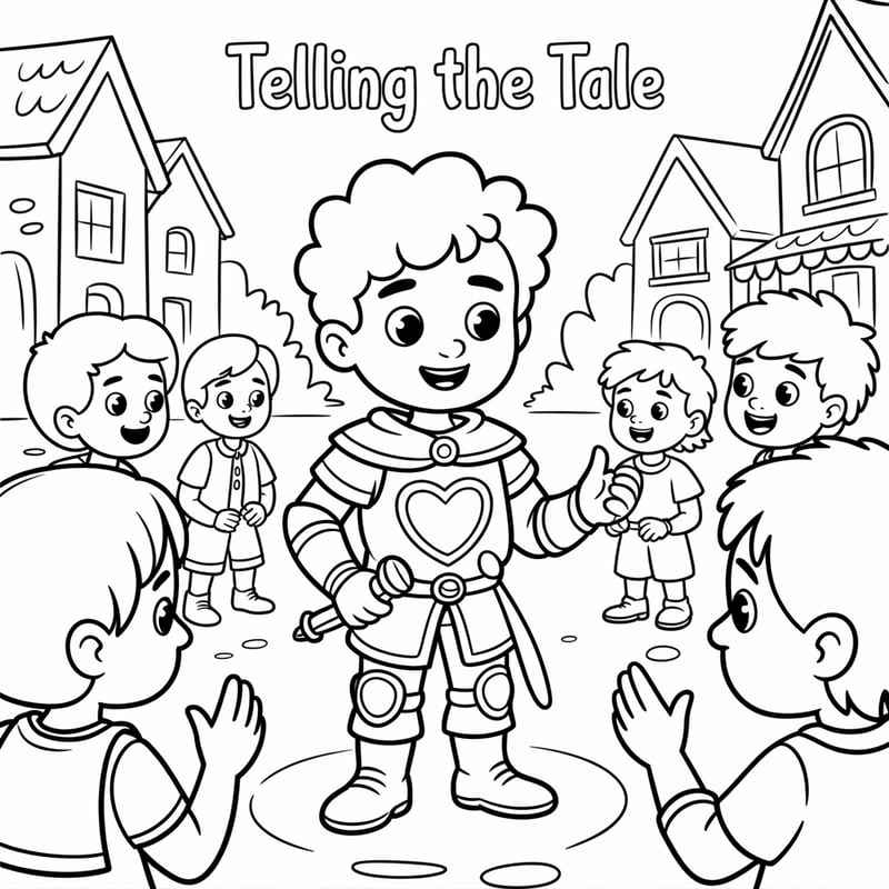 Whimsical Medieval Coloring Page